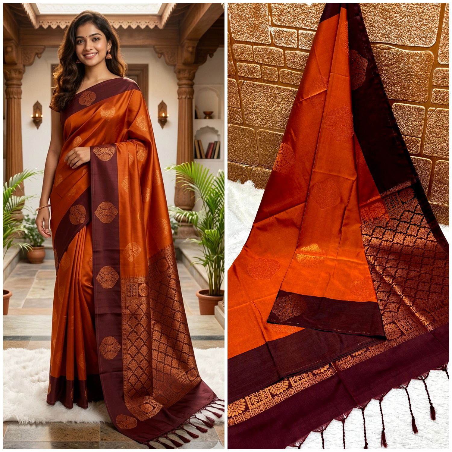 Grey and Bottle Green Banarasi Soft Silk Cotton Saree